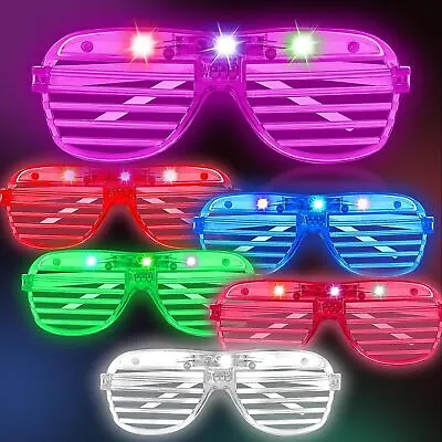 £9.75 • Buy Neon Glasses Party - Light Up Glasses Glow In The Dark Kids Shutter Shades Glas