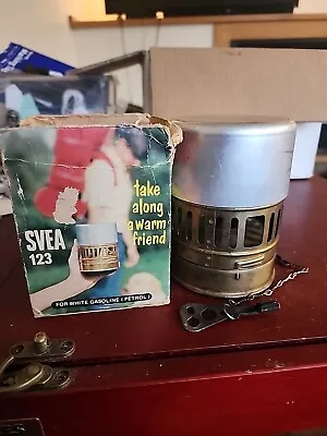 Vintage SVEA 123 Climber Brass Stove - Backpacking Camping - Sweden • $80