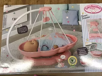 Zapf Creations Baby Annabell Sweet Dreams Pink Naptime Cloud Swinging Cot 3+ • £24.99