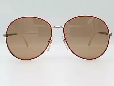 Carl Zeiss 9365 Sunglasses Vintage 1980's Oversized Round Metal Red Glass Lens • $118.12