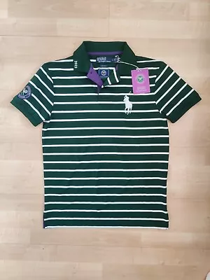 Ralph Lauren Wimbledon 2023 Greensman Stripe Polo Shirt RRP £135 • £45