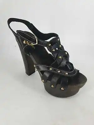 £17.99 • Buy Miss Selfridge Wood Effect Platform Sandals Black UK 5 EU 38 LN190 EE 04