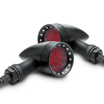 Black Universal Motorcycle 15 LED Turn Signal Bullet Red Light Brake Tail Lamp • $21.99