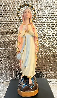 Our Lady Of Lourdes Statue Crown Halo Jesus Virgin Mary Catholic Rosary Spain • $149.88