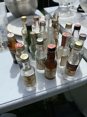 Lot Of 19 Vintage Empty Mini Glass Alcohol Liquor Miniature Bottles • $20.80