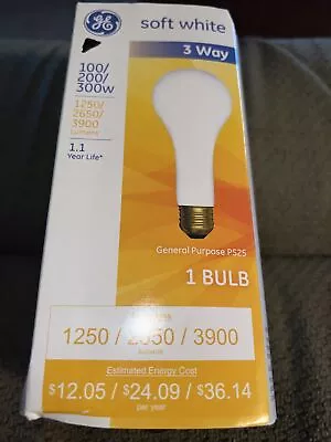 NEW GE 100 200 300w 3-WAY SOFT WHITE Mogul Lg Base 120V Bulb GeneralPurpose PS25 • $19.85