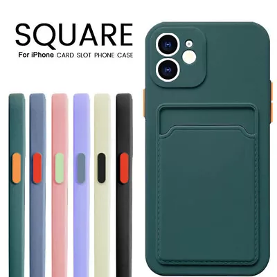 $7.89 • Buy Case For IPhone 11 12 13 Pro Max 14 Pro XR 8 7 Card Holder Slim Soft Phone Cover