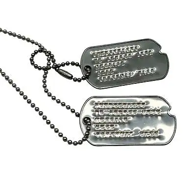 PERSONALISED DEBOSSED WWII Era Army Dog Tags Set & Chains 304-Grade Stainless UK • £6.99