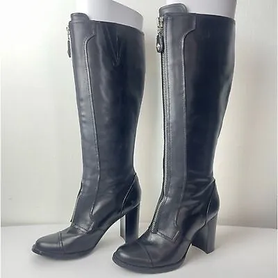 Beverly Feldman FIFI & ELVIS WOMEN'S GRANDOISE BOOTS BLACK LEATHER  Sz 6.5 M • $75