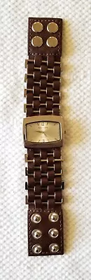 Maurices Silver Tone Watch Brown Faux Leather Band W/Snaps 5.5 -6.5  New Battery • $9.99