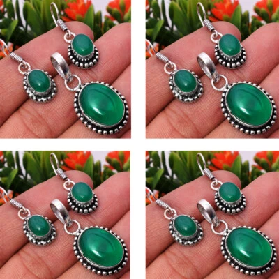 $2.99 • Buy Turquoise Tiger Eye Pendant Earring Sets 925 Sterling Silver Plated Jewelry Sets