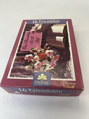 Vintage Friendship Cards Scripture Text Flowers Blessings Of Faith Lot Of 9 Box • $9.99