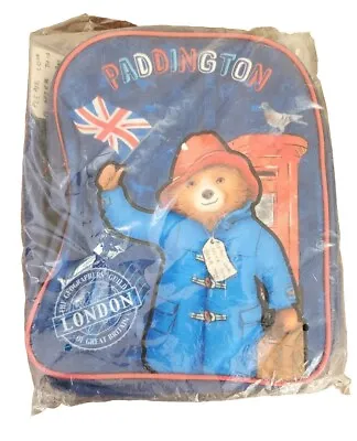 New Paddington Bear Canvas Casual Mini Pack Backpack Bag Union Jack 9x12 • £16.89
