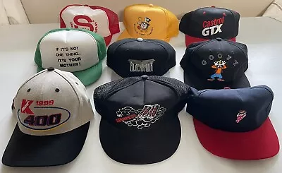 Vintage Hat Lot 9 Trucker NASCAR Racing Candy Country Goofy  Adjustable SnapBack • $6.50