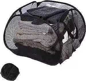  Collapsible Laundry Basket 90L Foldable Pop Up Square-Mesh，1 Pack Black • $18.21