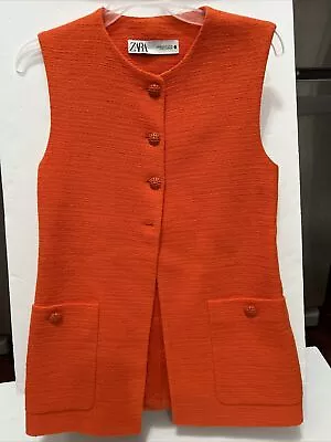 100% Authentic ZARA Textured Pocket Vest  Size: Extra Small XS • $45