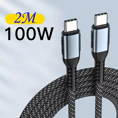 $9.95 • Buy 100W USB-C To Type-C Fast Charging Cable Data Cord For Samsung Huawei MacBook 2M
