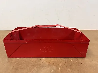 Vintage METAL TOOLBOX Industrial Tool Chest Caddy Box Tray LYON Red Pull Out • $34.99