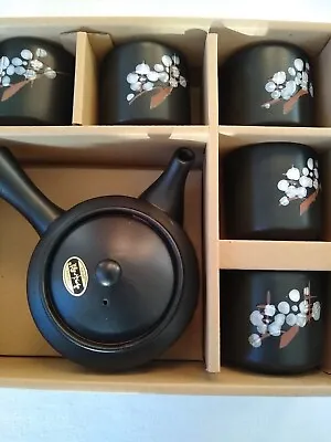 Utsuwa Japanese Tea Set Cherry Blossom Pattern Teapot 5 Cups Boxed And Unused • £35
