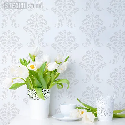 Traditional Damask Pattern Wall STENCIL - Repeat To Create Wallpaper DIY 10057 • £9.24