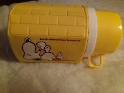  Peanuts Snoopy Thermos Snoopy's Doghouse Vtg. 1958 • $12