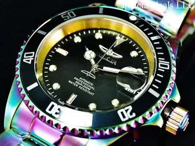 Invicta Men's 40mm Pro Diver AUTOMATIC NH35A BLACK DIAL IRIDESCENT Tone SS Watch • $67.99