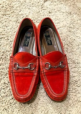 $307 • Buy Gucci Loafer, Red, Velvet/Patent, Size 37, A Condition, Originally $500+