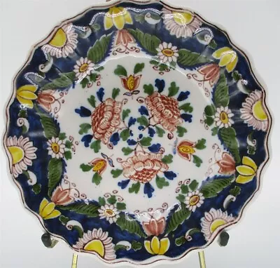 Vntg Makkum Wall Plate 8  Floral #1000 Tichelaar Ruffled Handpainted Holland  • $59.99