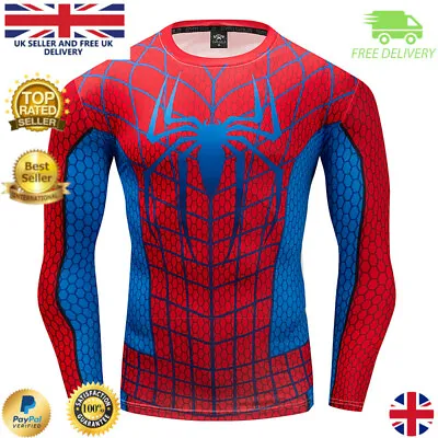£7.99 • Buy Mens Compression Top Workout Cross Fit MMA Cycling Running High Quality Cosplay