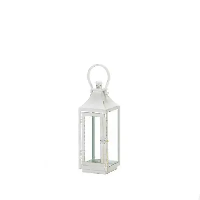 Stunning Traditional Iron Glass Simply Crafted Serene Glow White Lantern • $33