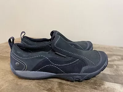 Merrell Mimosa Moc Suede Nubuck Black Slip On Women’s 7.5 - CLEAN! -  J55840 • $24.99