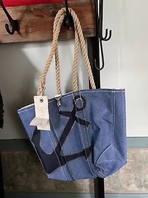 NEW Navy Blue Anchor W/clasp - Sea Bags Maine Beach Approx. 11x11x5  Sailcloth  • $135