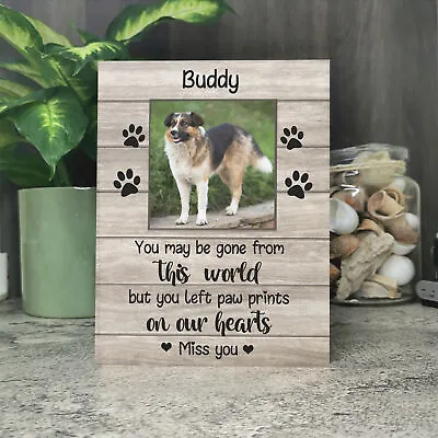 Personalised Pet Photo Block Wood Frame Gifts Dog Puppy Keepsake Memorial Cat • £12.99