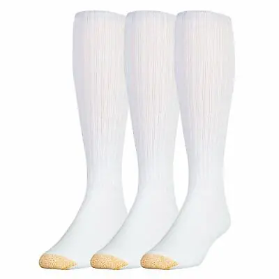 Gold Toe Men's Athletic Ultra Tec Cotton Over The Calf Socks Pack Of 3 White • $31.33