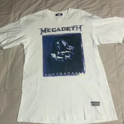 $89.99 • Buy Vintage Megadeth Youthanasia Shirt Sz L 1994 Tour Concert We Are The Damned RARE