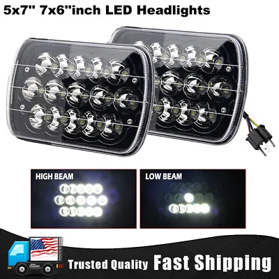 2PCS 5x7'' 7x6'' Inch LED Headlights Lamps Hi-Lo Beam For Nissan Pickup Hardbody • $21.84