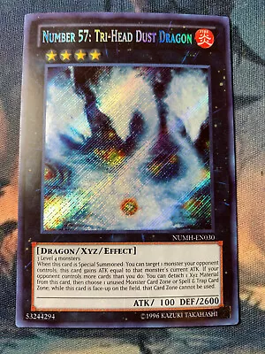 Yugioh! - Number 57: Tri-Head Dust Dragon - NUMH-EN030 - Secret Rare - NM • $2.69