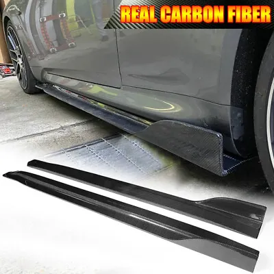 For Infiniti G35 G37 Coupe 2009-2013 REAL CARBON SIDE SKIRT EXTENSION LIP BLADES • $465.49