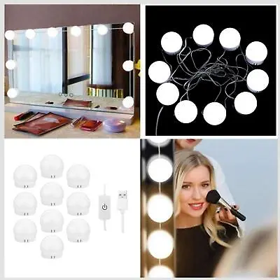 Hollywood Style LED Vanity Lights LED Vanity  DIY Adhesive Fixture Strip For • £10.96