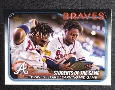 2024 Topps Series 1 Braves Students Of The Game GOLDEN MIRROR SSP Acuña Albies • $225