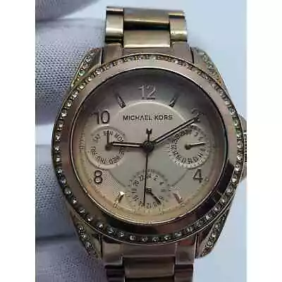 Michael Kors MK-5612 Mini Blair Rose Gold Bezel Watch W/ Crystals MK5612 • $215.73