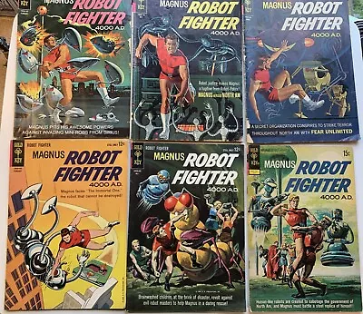 Lot Of 6 Magnus Robot Fighter Gold Key Silver Age Rare To Auction • $5