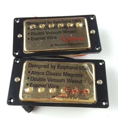 Epiphone '57 Classic Alnico HUMBUCKER PICKUP SET For Les Paul SG  Gold/Black • $35