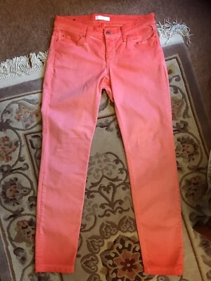 £20 • Buy Mac Skinny Jeans Ladies Pink Faded Salmon Coral Stretch 10 12 Slim Leg Funky Hip