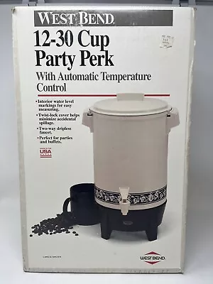 Vintage West Bend Party Perk 12-30 Cup Coffee Maker #58142 Rare Design Flowers • $59.99