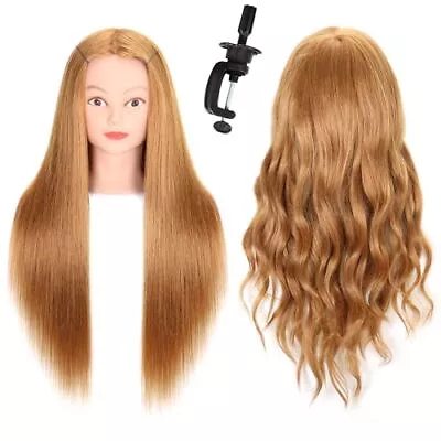 Mannequin Head With Hair 70% Real Human Hair 26-28'' Cosmetology Mannequin  • $39.59