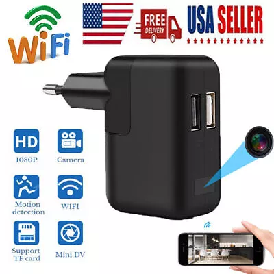 HD 1080P 4K WIFI Micro Camera USB Wall Charger Night Vision Motion Detection Cam • $35.67