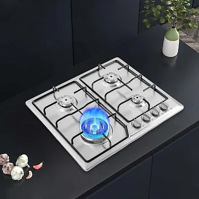 Stainless Steel Gas Stove Silver 4-Burners Built In Gas CookTop NG/LPG Cooktop • $139