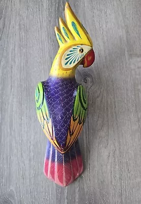 Vintage Mexico Talavera Pottery Parrot 15.5  Cockatoo Bird • $16
