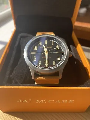 James McCabe Automatic Classic Silver Black And Gold Tan Genuine Leather Band • $165